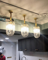 Trevi Elegant Murano Glass Chandelier Mid Century Modern Flush Mount Ceiling Light
