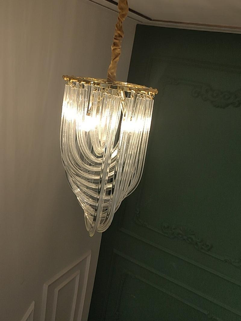 Trevi Elegant Murano Glass Chandelier Mid Century Modern Flush Mount Ceiling Light