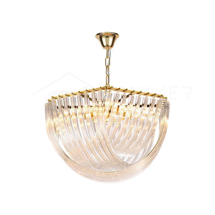 Trevi Elegant Murano Glass Chandelier Mid Century Modern Flush Mount Ceiling Light