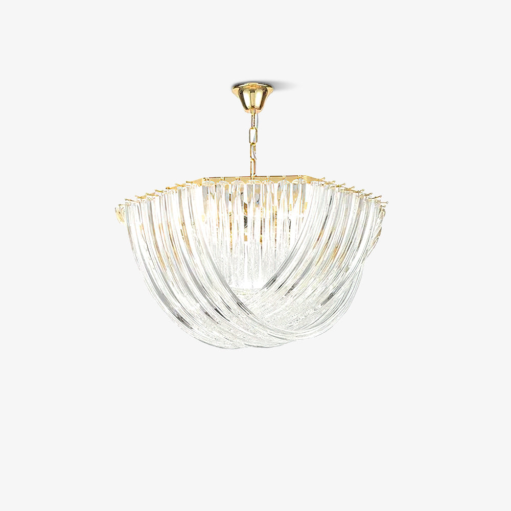 Trevi Elegant Murano Glass Chandelier Mid Century Modern Flush Mount Ceiling Light
