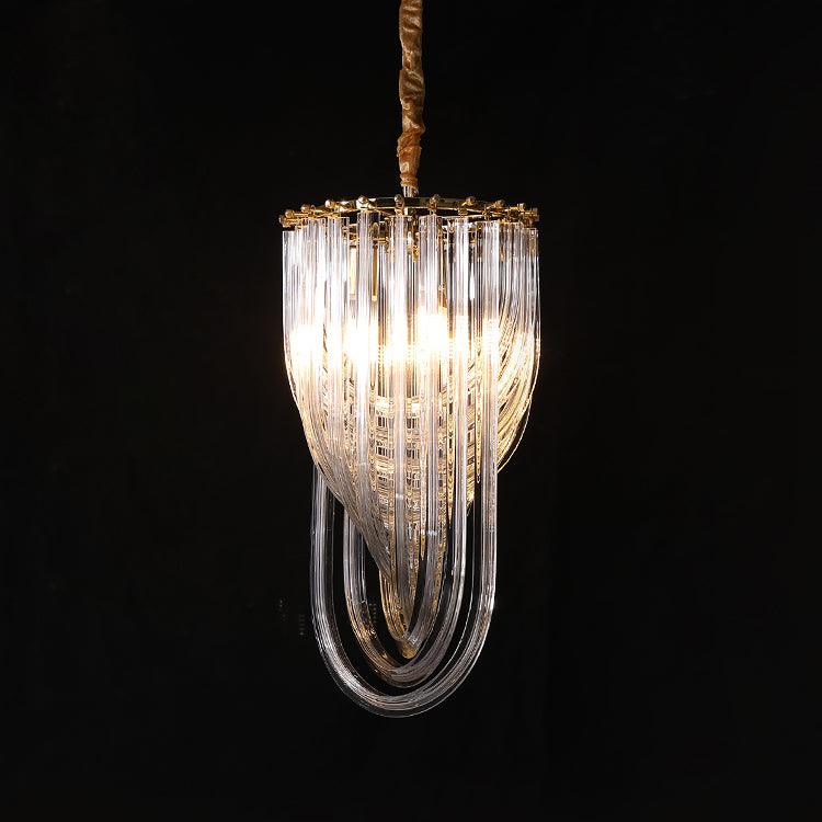 Trevi Elegant Murano Glass Chandelier Mid Century Modern Flush Mount Ceiling Light
