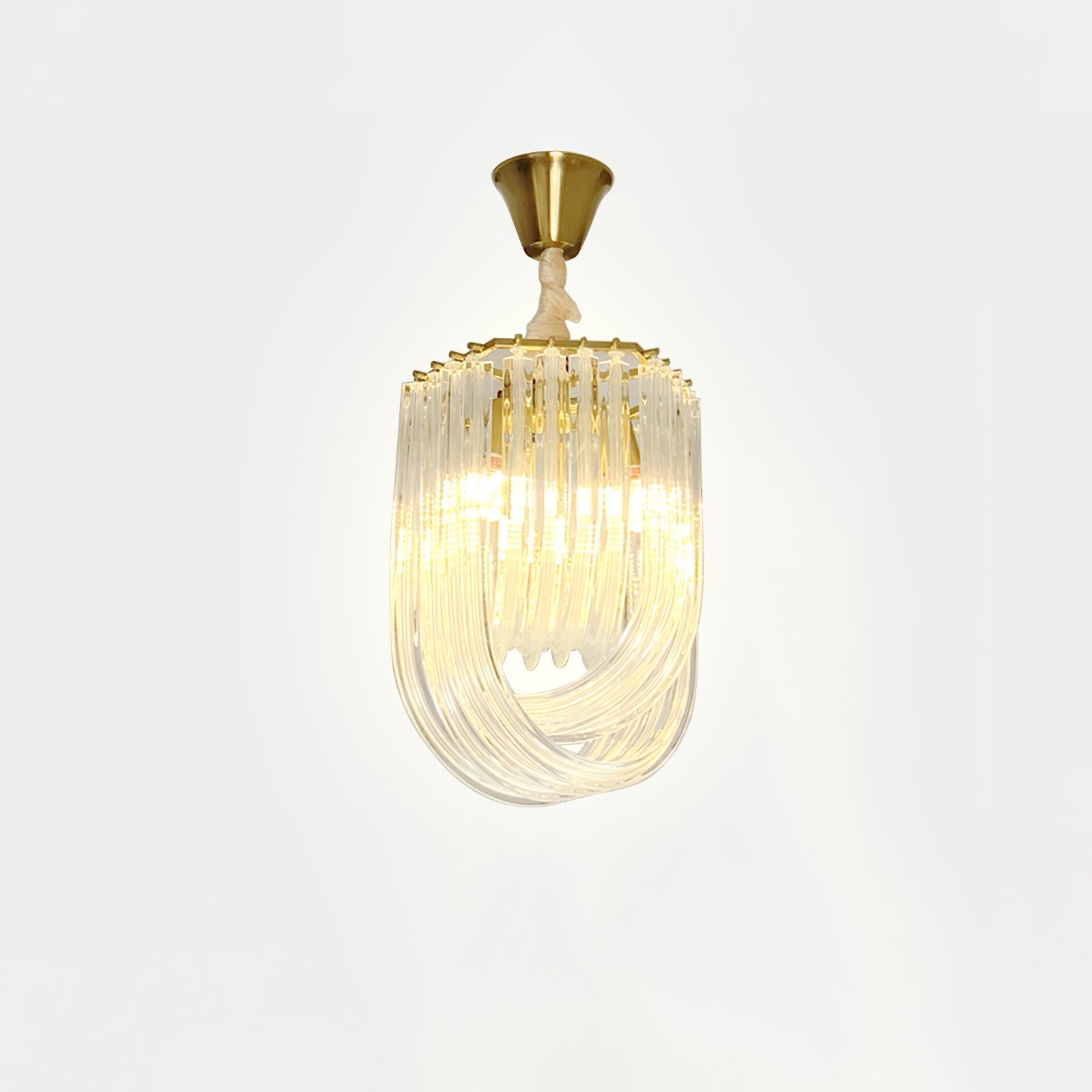 Trevi Elegant Murano Glass Chandelier Mid Century Modern Flush Mount Ceiling Light