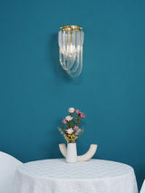 Trevi Glass Murano Style Wall Sconce Gold Mid Century Indoor Light for Bedroom Living Room
