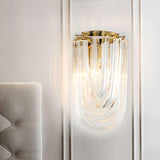 Trevi Glass Murano Style Wall Sconce Gold Mid Century Indoor Light for Bedroom Living Room