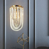 Trevi Glass Murano Style Wall Sconce Gold Mid Century Indoor Light for Bedroom Living Room