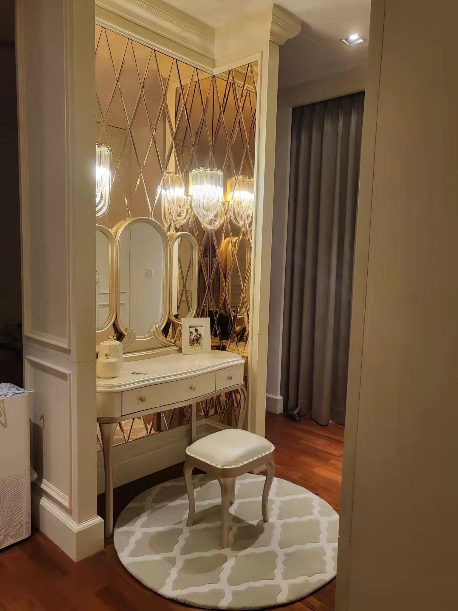 Trevi Glass Murano Style Wall Sconce Gold Mid Century Indoor Light for Bedroom Living Room