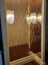 Trevi Glass Murano Style Wall Sconce Gold Mid Century Indoor Light for Bedroom Living Room