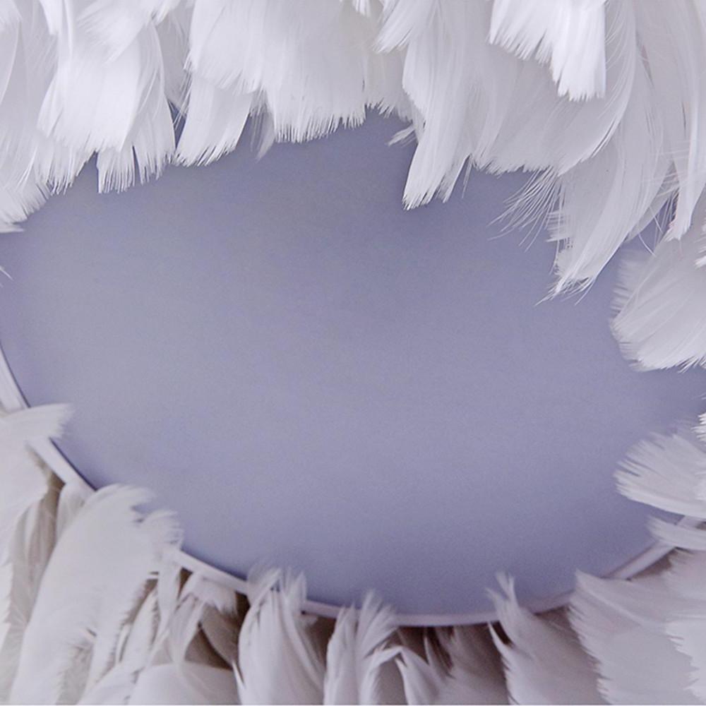 Modern Round Feather LED Flush Mount Ceiling Light for Bedroom and Nursery