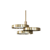 Triarc Intersecting Brass Disc Chandelier Modern Pendant Light for Living Room