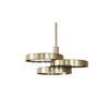 Triarc Intersecting Brass Disc Chandelier Modern Pendant Light for Living Room