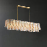 Tribeca Elegant Amber Glass Leaf Chandelier Modern Brass Ceiling Pendant Light