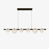 Trinidad Modern Brass Alabaster Linear Chandelier for Dining Room Island