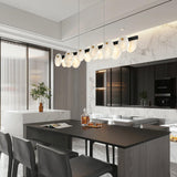 Trinidad Modern Brass Alabaster Linear Chandelier for Dining Room Island