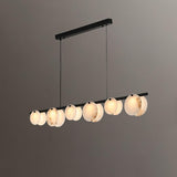 Trinidad Modern Brass Alabaster Linear Chandelier for Dining Room Island