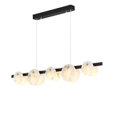 Trinidad Modern Brass Alabaster Linear Chandelier for Dining Room Island