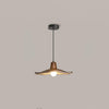 Tropez Modern Organic Sun Hat Pendant Light with Walnut Finish Resin Shade for Dining Areas