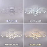 Modern Geometric Overlapping Ring LED Semi Flush Mount Ceiling Light for Living Room
