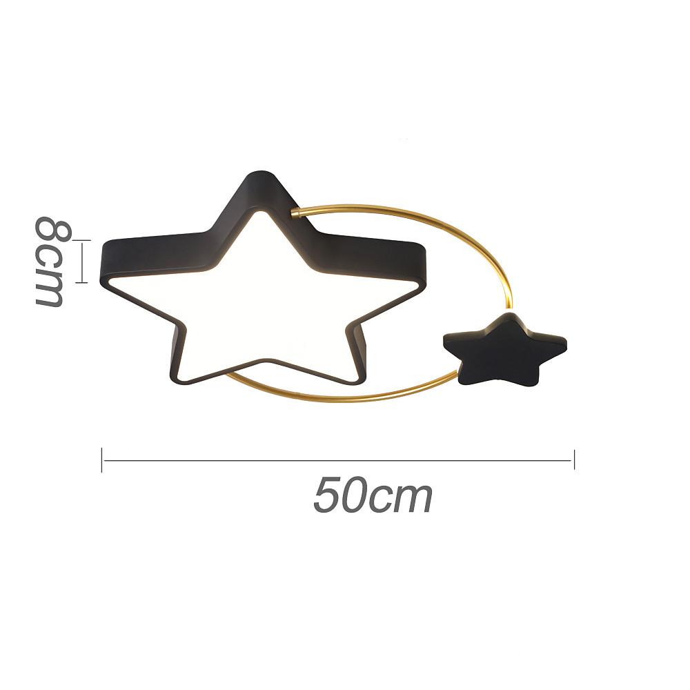 Modern 2 Star Shapes LED Flush Mount Ceiling Light Dimmable Nursery Lighting for Kids Bedroom