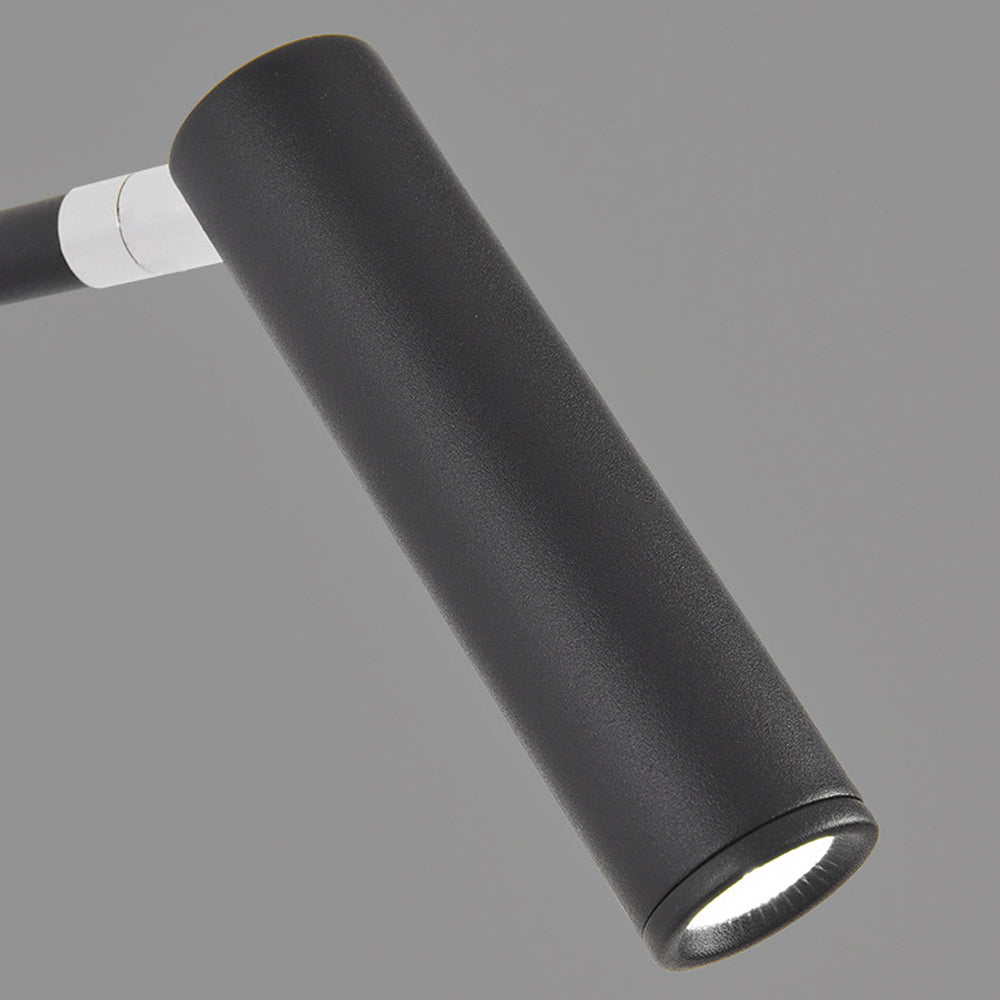Tubular LED Swing Arm Wall Light Adjustable Bedside Reading Sconce Spotlight for Bedroom