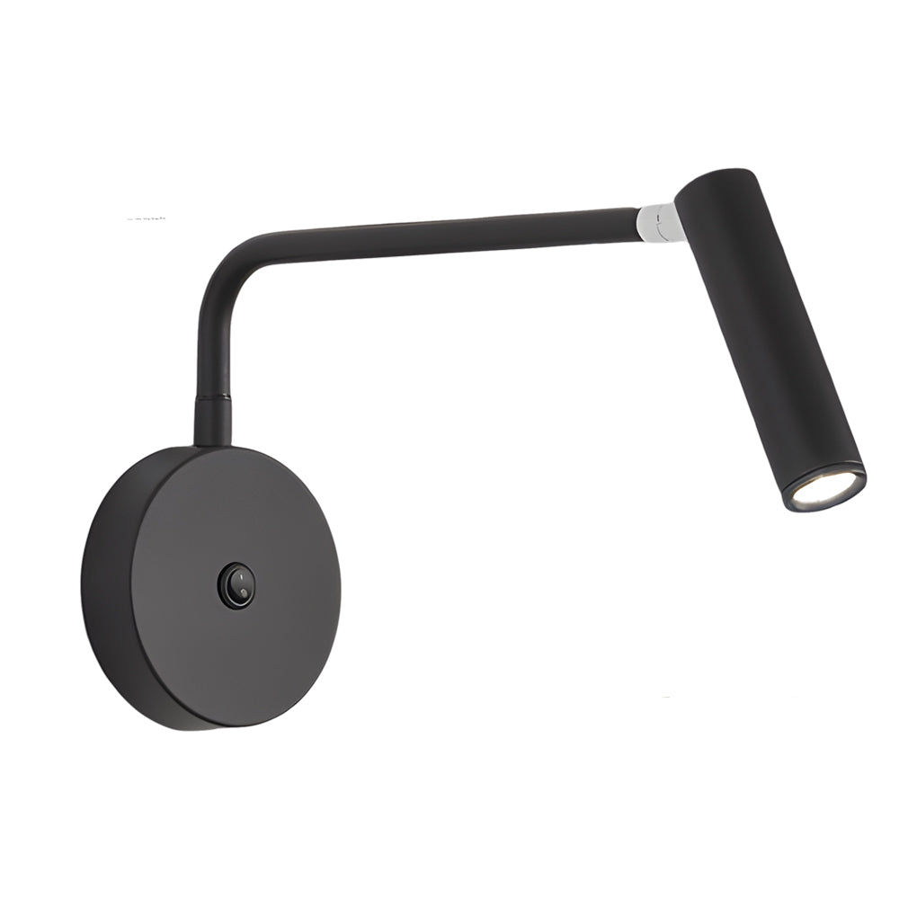 Tubular LED Swing Arm Wall Light Adjustable Bedside Reading Sconce Spotlight for Bedroom