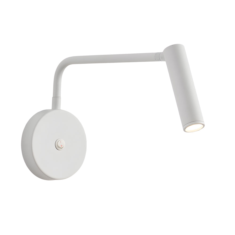 Tubular LED Swing Arm Wall Light Adjustable Bedside Reading Sconce Spotlight for Bedroom