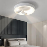 Modern Round LED Flush Mount Ceiling Light White Black Finish for Bedroom and Living Room