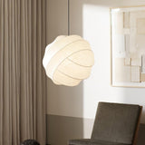 Turner Modern Cocoon Sphere Pendant Light Geometric Hanging Ceiling Lamp in White and Black