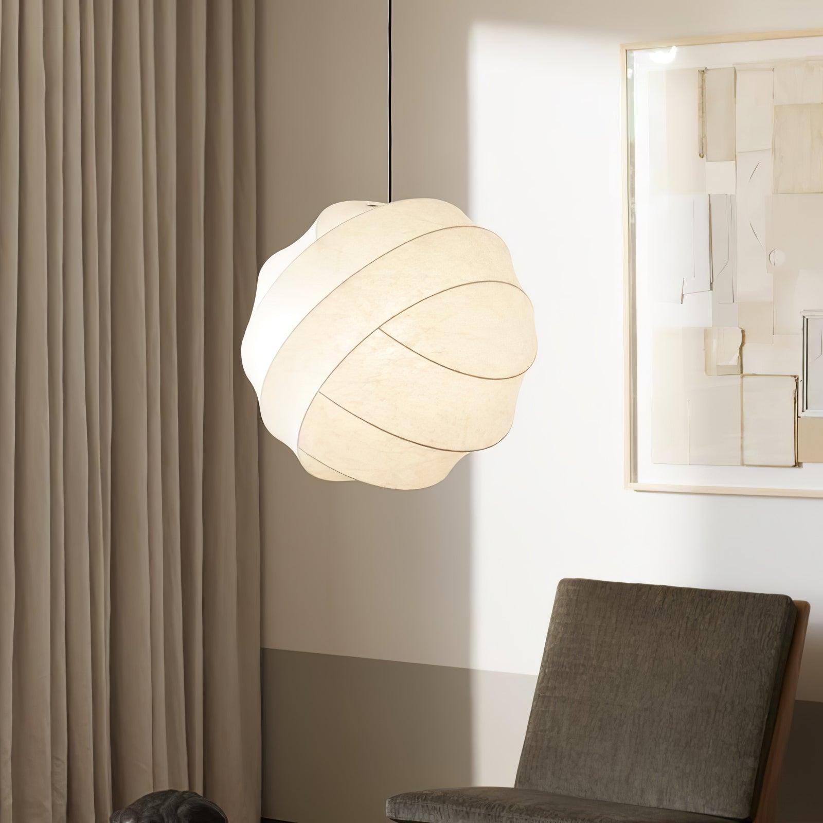 Turner Modern Cocoon Sphere Pendant Light Geometric Hanging Ceiling Lamp in White and Black
