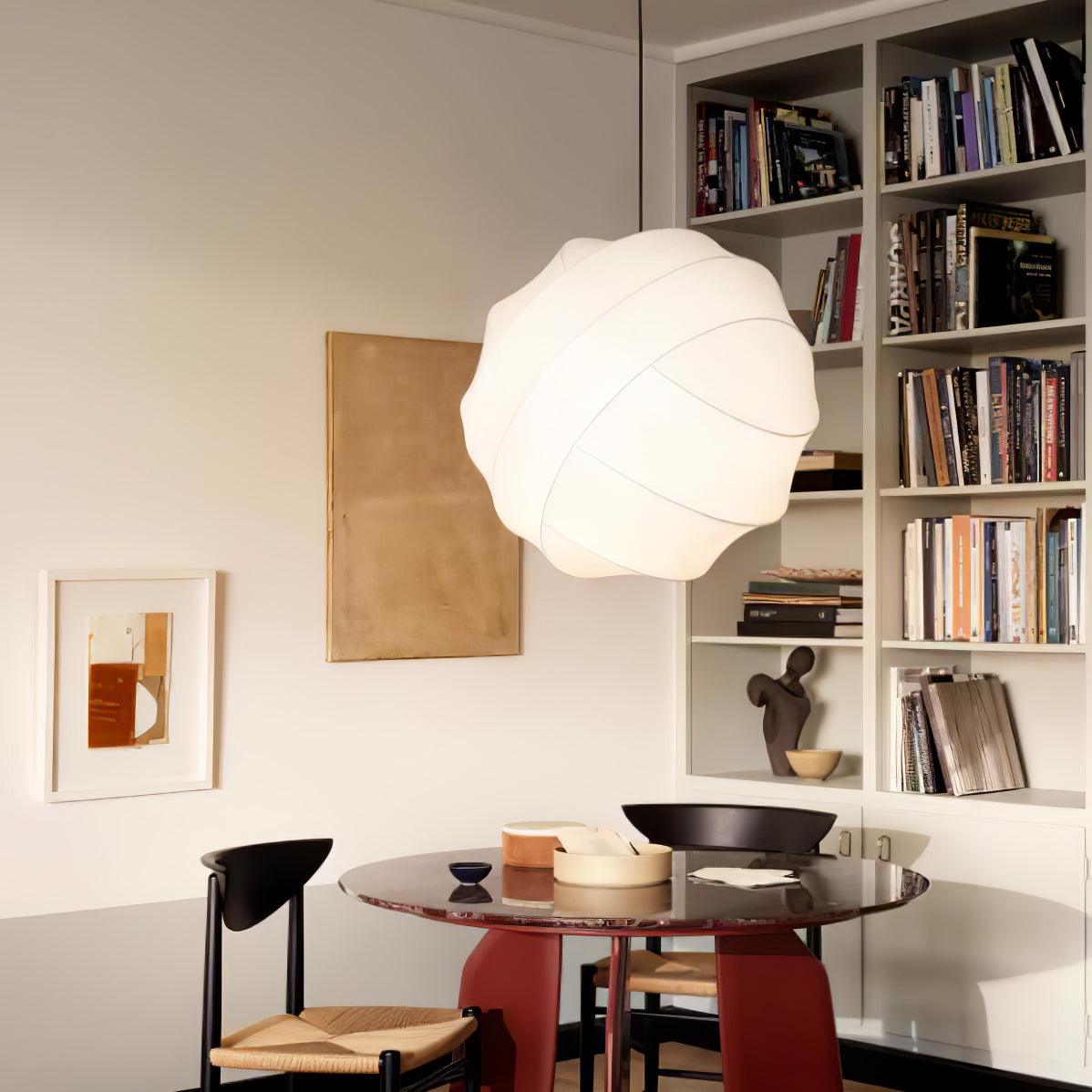 Turner Modern Cocoon Sphere Pendant Light Geometric Hanging Ceiling Lamp in White and Black