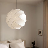 Turner Modern Cocoon Sphere Pendant Light Geometric Hanging Ceiling Lamp in White and Black