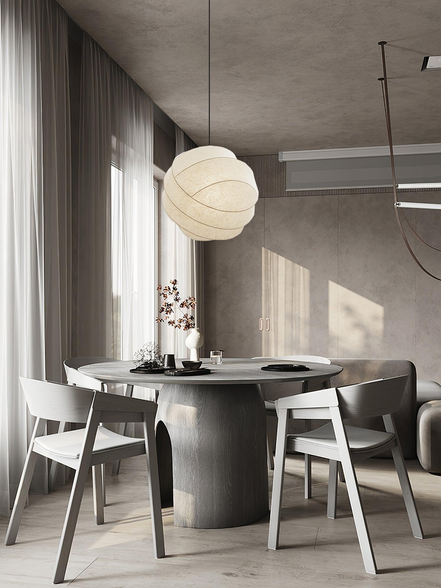 Turner Modern Cocoon Sphere Pendant Light Geometric Hanging Ceiling Lamp in White and Black