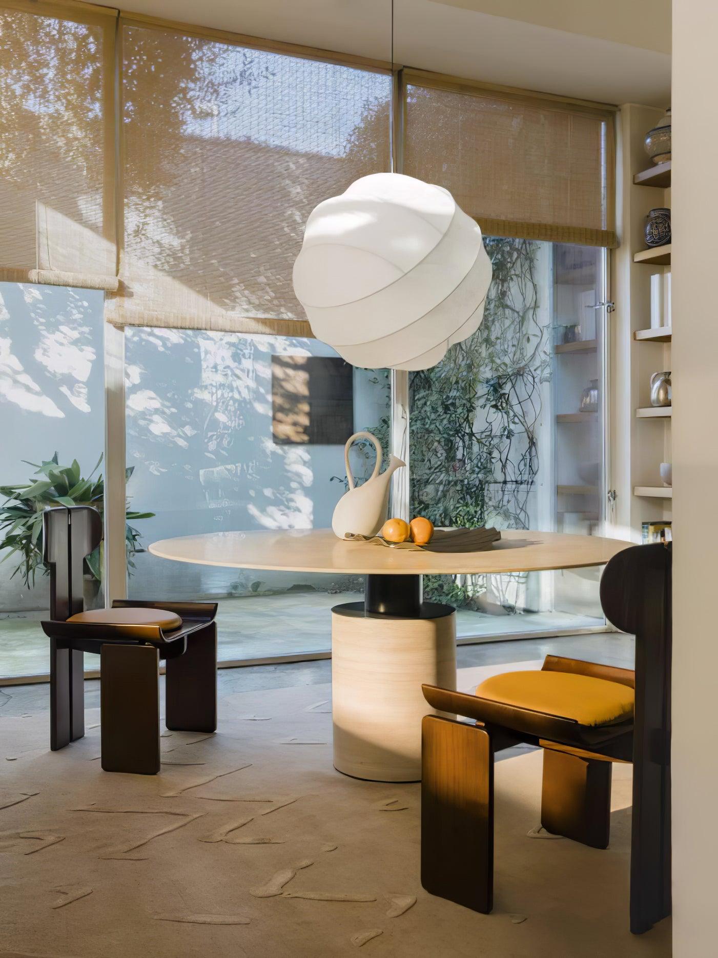 Turner Modern Cocoon Sphere Pendant Light Geometric Hanging Ceiling Lamp in White and Black
