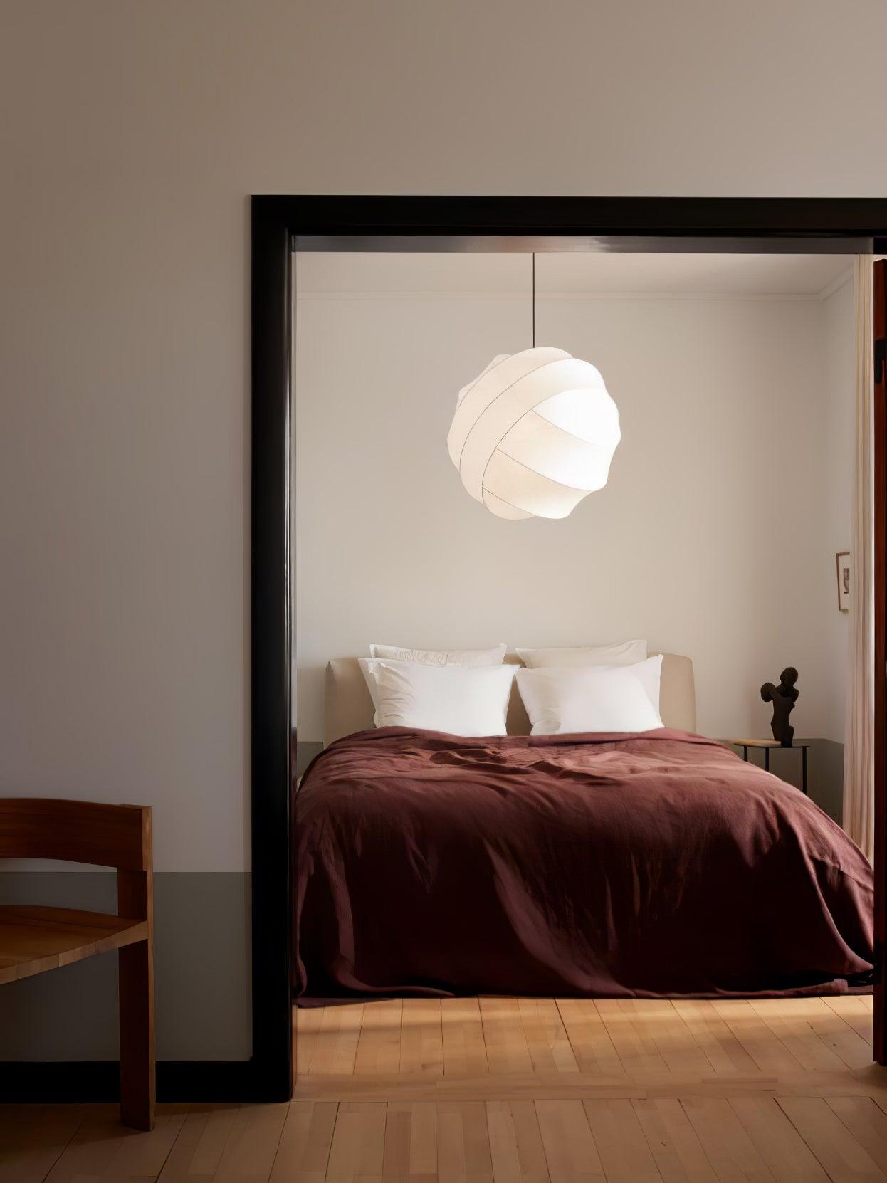 Turner Modern Cocoon Sphere Pendant Light Geometric Hanging Ceiling Lamp in White and Black