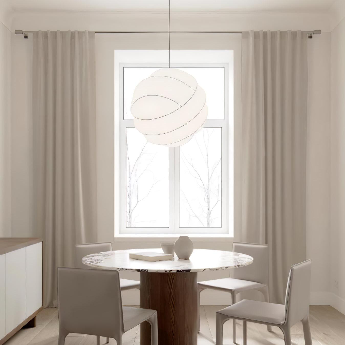Turner Modern Cocoon Sphere Pendant Light Geometric Hanging Ceiling Lamp in White and Black