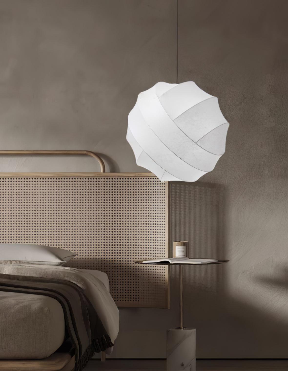 Turner Modern Cocoon Sphere Pendant Light Geometric Hanging Ceiling Lamp in White and Black