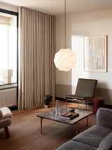 Turner Modern Cocoon Sphere Pendant Light Geometric Hanging Ceiling Lamp in White and Black