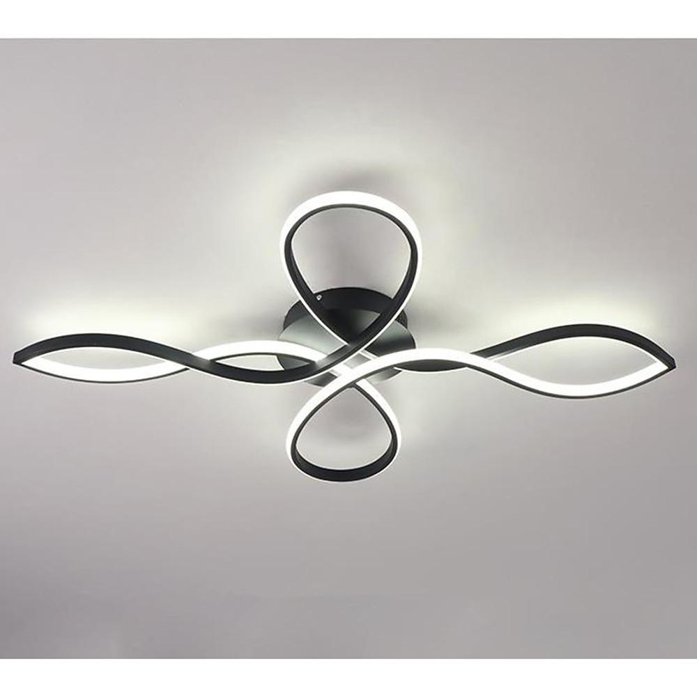 Modern Artistic Flower Shape LED Ceiling Light Dimmable Wave Flush Mount Fixture for Home
