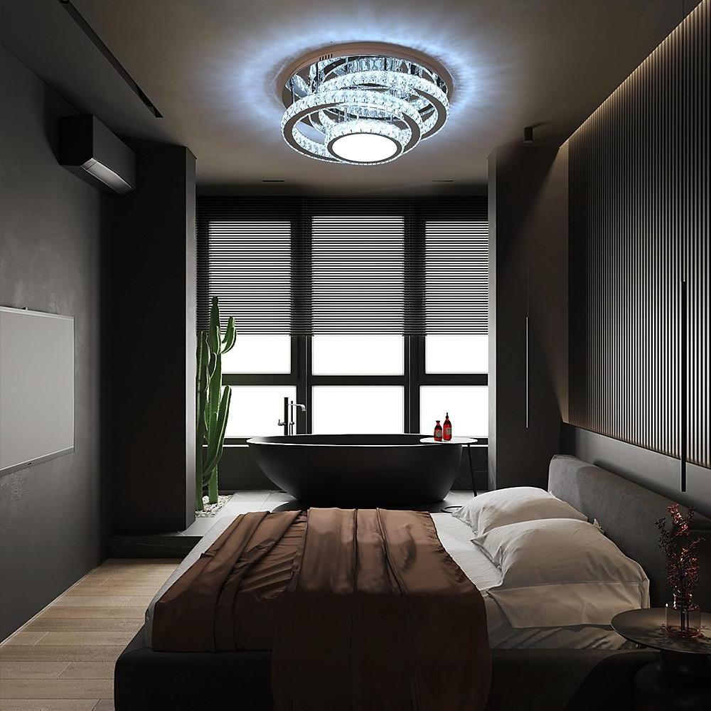 Modern Stainless Steel LED Flush Mount Ceiling Light Nordic Acrylic Industrial Fixture