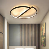 Modern Semi Circle LED Flush Mount Ceiling Light Dimmable Geometric Lighting for Bedrooms and Living Rooms