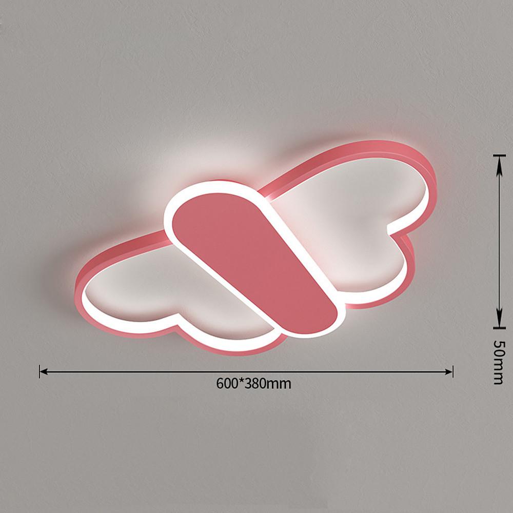 Modern Butterfly LED Flush Mount Ceiling Light Dimmable Remote Control Kids Bedroom Fixture