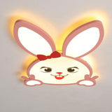Creative Bunny Shape LED Flush Mount Ceiling Light for Nursery and Kids Bedroom