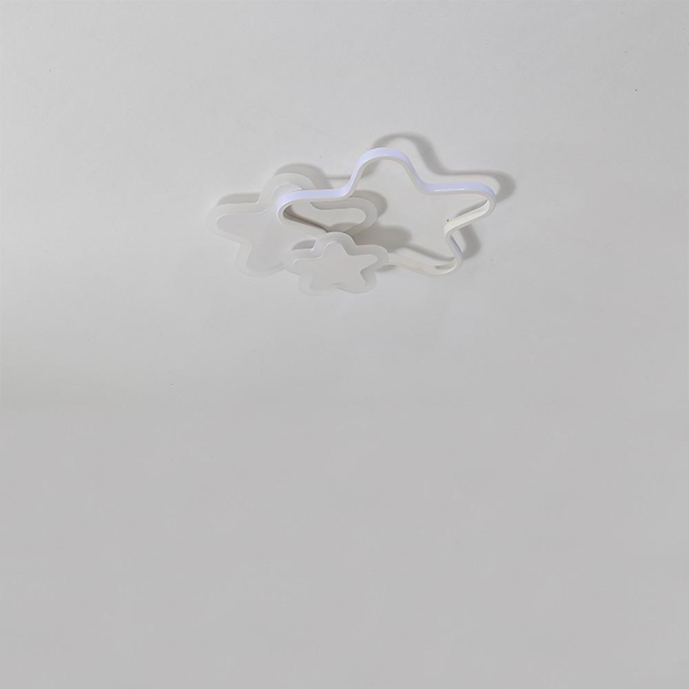 Modern Triple Star LED Flush Mount Ceiling Light for Childrens Bedroom and Nursery Decor