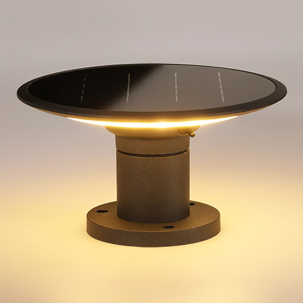 UFO Style Solar Outdoor Post Cap Lights Waterproof Aluminum Garden Fence Lighting with Dual Modes