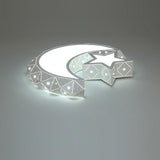 Celestial Moon Star LED Ceiling Light Modern Flush Mount Fixture for Kids Bedroom