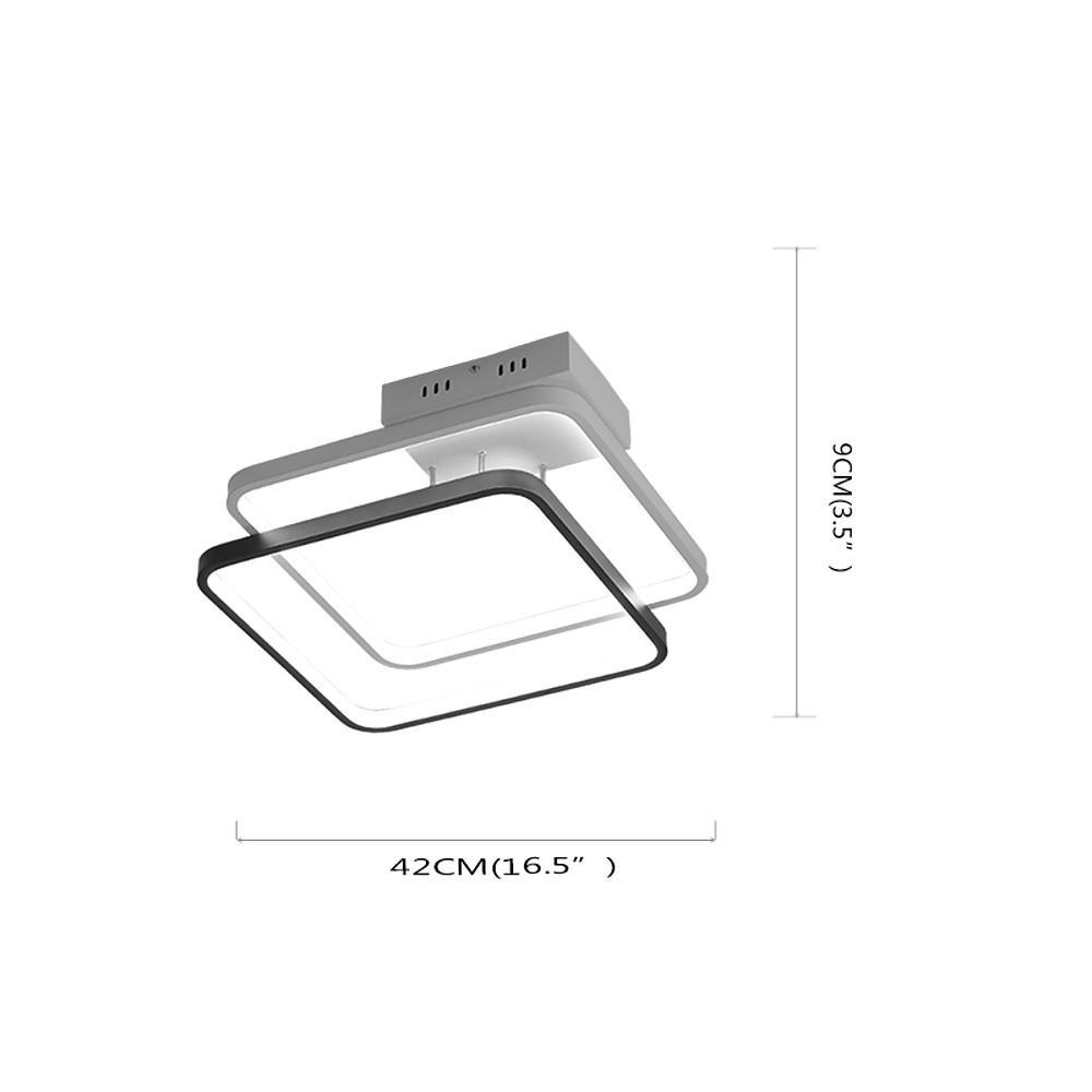 Minimalist Modern 2 Square LED Flush Mount Ceiling Light Fixture for Bedroom and Hallway