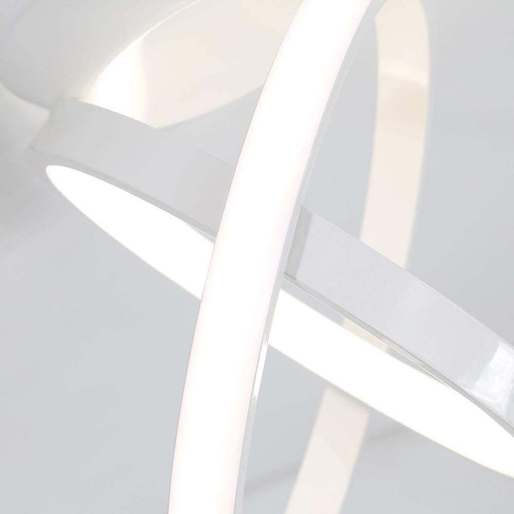Modern Geometric Interlocking Ring LED Ceiling Light Black Flush Mount Fixture for Bedroom