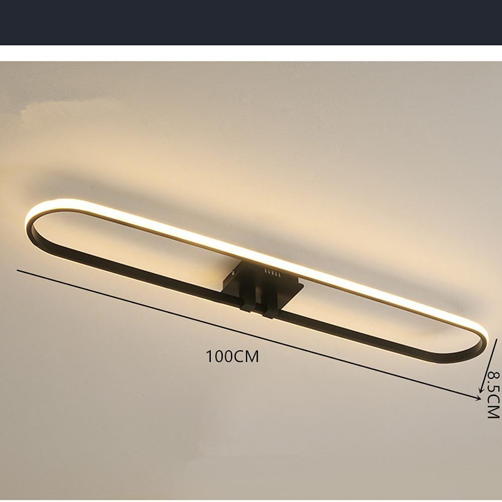 Modern Rounded Rectangle LED Flush Mount Ceiling Light Minimalist Aluminum Fixture