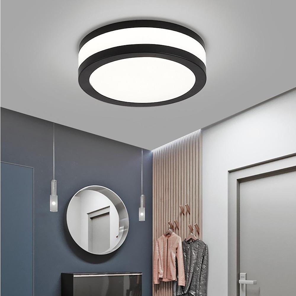 Geometric Round LED Flush Mount Ceiling Light Fixture with Three Color Temperatures