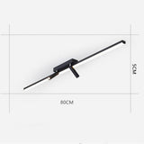 Modern Black Linear Semi Flush Mount LED Ceiling Light with Two Adjustable Spotlights