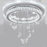 Modern Circular LED Crystal Chandelier Flush Mount Ceiling Light for Luxury Interior Spaces